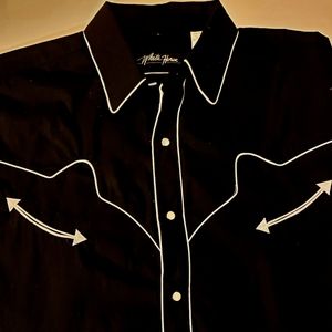 Men's XL black White Horse brand western shirt